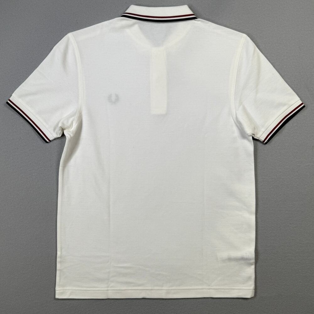 Fred Perry Short Sleeve Slim Fit Twin Tipped Polo Shirt, White Medium $110 - Picture 2 of 9